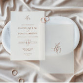 Minimale Boho Botanische bruiloft Vellum Uitnodigingen