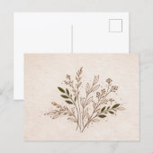 Minimale Boho Botanische Lijnkunst Blad Illustrati Briefkaart (Voorkant / Achterkant)