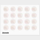 Minimale Boho Bruiloftsfeest Dank U Favor Ronde Sticker (Vel)