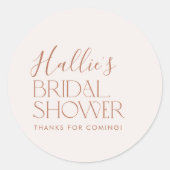 Minimale Boho Bruiloftsfeest Dank U Favor Ronde Sticker (Voorkant)