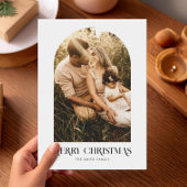 Minimale Boho Chic Merry Christmas Arch Foto Feestdagenkaart