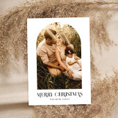 Minimale Boho Chic Merry Christmas Arch Foto Feestdagenkaart