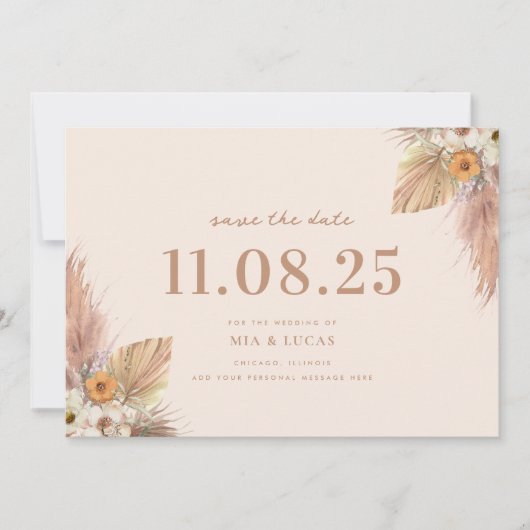 Minimale Boho chique bruiloft Bewaar de datum Save The Date (Voorkant)
