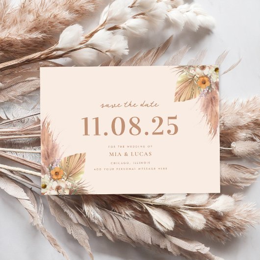 Minimale Boho chique bruiloft Bewaar de datum Save The Date