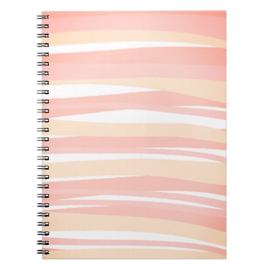 Minimale Boho chique perzik roze Abstracte streep  Notitieboek (Voorkant)