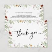 Minimale Boho Cute Wildbloemen Hartelijk dank Bedankkaart (Voorkant / Achterkant)