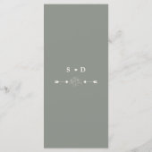 Minimale Boho Elegante Salie Groene Eenvoudige Bru Menu (Achterkant)