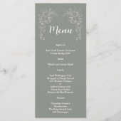 Minimale Boho Elegante Salie Groene Eenvoudige Bru Menu (Voorkant)