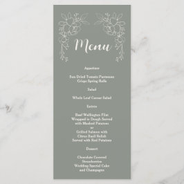 Minimale Boho Elegante Salie Groene Eenvoudige Bru Menu