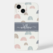 Minimale Boho Esthetiek Regenboog Monogram Case-Mate iPhone Case (Achterkant)