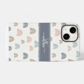 Minimale Boho Esthetiek Regenboog Monogram Case-Mate iPhone Case (Achterkant (horizontaal))