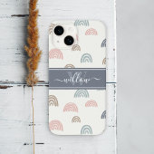 Minimale Boho Esthetiek Regenboog Monogram iPhone Hoesje