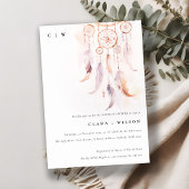 Minimale Boho Feather Dreamcatcher Koppels Douche Kaart