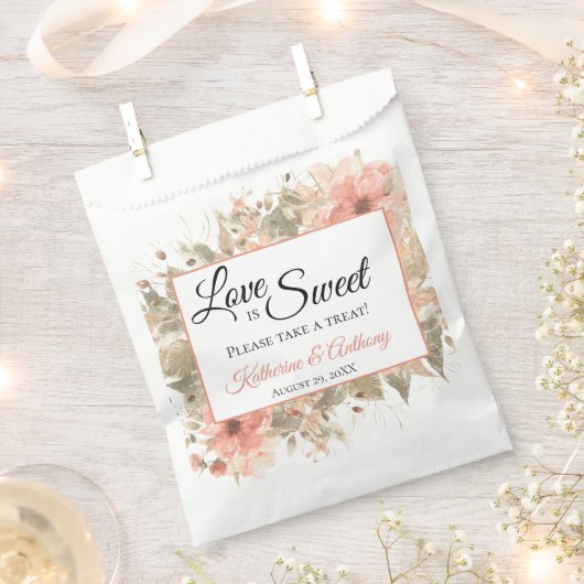 Minimale Boho Floral Bruiloft Favor Bag Bedankzakje (Geknipt)