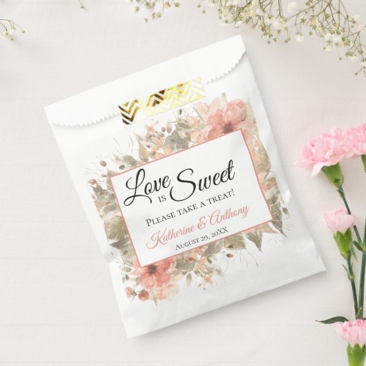 Minimale Boho Floral Bruiloft Favor Bag Bedankzakje (Gezegeld)