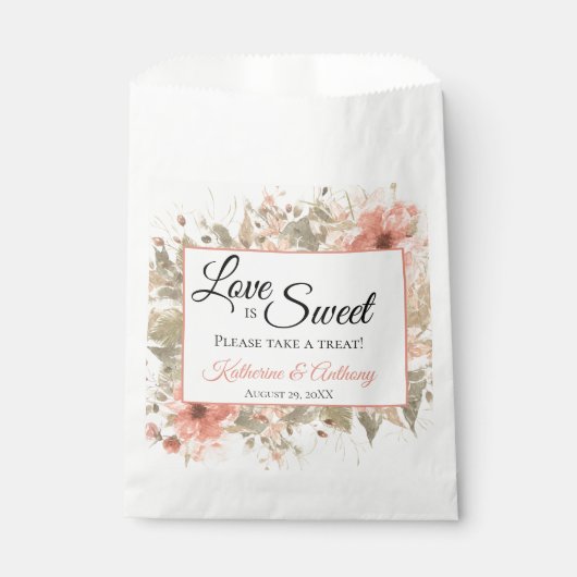 Minimale Boho Floral Bruiloft Favor Bag Bedankzakje (Voorkant)