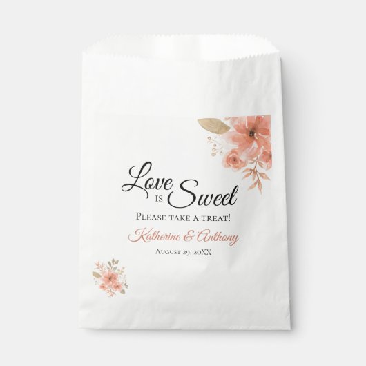 Minimale Boho Floral Bruiloft Favor Bag Bedankzakje (Voorkant)