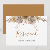 Minimale Boho Floral bruiloft gereserveerd teken Kaart (Voorkant / Achterkant)