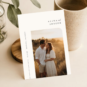 Minimale Boho foto bruiloft Kaart