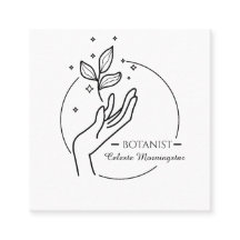 Minimale boho-hand en -bladeren botanist-Logo