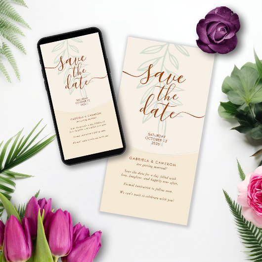 Minimale Boho herfsttoon bruiloft