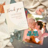 Minimale Boho herfsttoon bruiloft Bedankkaart