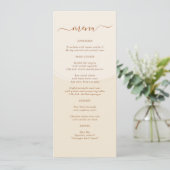 Minimale Boho herfsttoon bruiloft Menu (Staand voorkant)