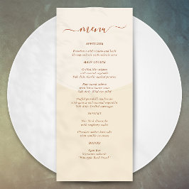 Minimale Boho herfsttoon bruiloft Menu