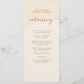 Minimale Boho herfsttoon bruiloft Programmakaart (Voorkant)