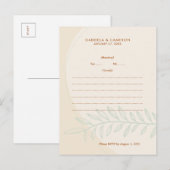 Minimale Boho herfsttoon bruiloft Uitnodiging Briefkaart (Voorkant / Achterkant)