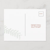 Minimale Boho herfsttoon bruiloft Uitnodiging Briefkaart (Achterkant)