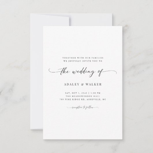 Minimale Boho-huwelijksuitnodiging met digitale RS Kaart (Voorkant)