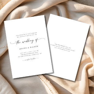 Minimale Boho-huwelijksuitnodiging met digitale RS Kaart