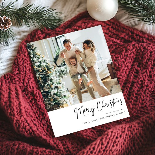 Minimale Boho-kerstkaart Feestdagenkaart