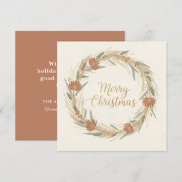 Minimale Boho Krans Kerstmis Feestdagenkaart