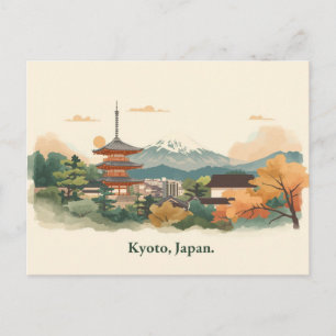 Minimale Boho Kyoto Japan Reis Postkaart