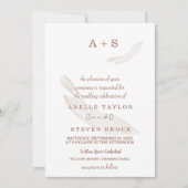 Minimale Boho Leaf bruiloft uitnodiging (Voorkant)