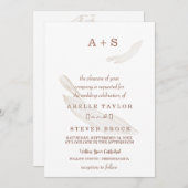 Minimale Boho Leaf bruiloft uitnodiging (Voorkant / Achterkant)