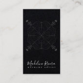 Minimale Boho Mandala Yoga Macrame Visitekaartje (Voorkant)