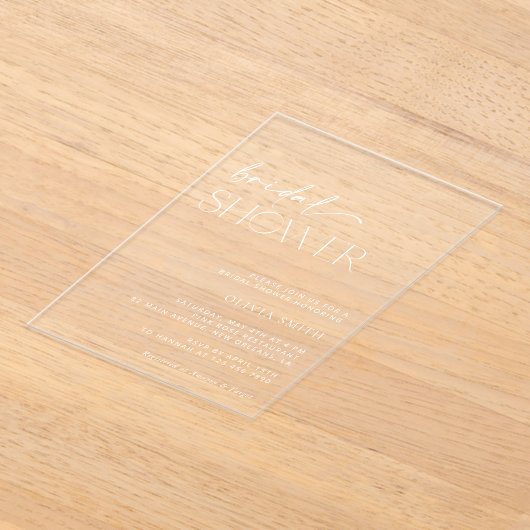 Minimale boho, minimalistisch, modern Vrijgezellen Acryl Uitnodigingen (Laagn)