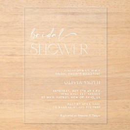 Minimale boho, minimalistisch, modern Vrijgezellen Acryl Uitnodigingen