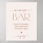 Minimale Boho, Modern, Terracotta, Mimosa Bar Poster (Voorkant)