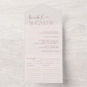 Minimale Boho, Modern, Terracotta, Vrijgezellenfee All In One Uitnodiging (Binnen)