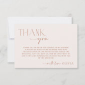 Minimale Boho, Modern, Terracotta, Vrijgezellenfee Bedankkaart (Voorkant)