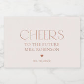 Minimale Boho, Modern, Terracotta, Vrijgezellenfee Sparkling Wijnetiket (Enkel label)