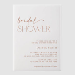 Minimale Boho, Modern, Terracotta, Vrijgezellenfee Vellum Uitnodigingen