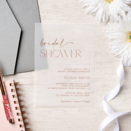 Minimale Boho, Modern, Terracotta, Vrijgezellenfee Vellum Uitnodigingen