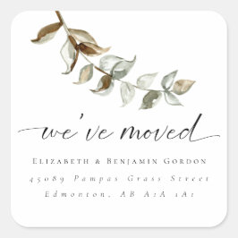 Minimale Boho Moving Announcement Bohemian Chic Vierkante Sticker