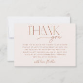 Minimale Boho Neutrale Bruidsborrel Dankkaart Bedankkaart (Voorkant)