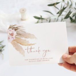 Minimale boho pampas gras dank u! kaart